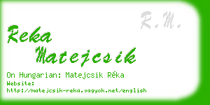 reka matejcsik business card